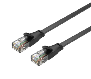 C1811GBK,UNITEK 3M, CAT.6 UTP Flat Cable - RJ45 (8P8C) Male to RJ45 (8P8C) Male, Black