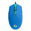 G102, Logitech Corded Gaming Mouse, RGB lighting, 200 – 8,000 dpi,  6 buttons, 2.1 m, BLUE - USB 1Y ( 910-005801)