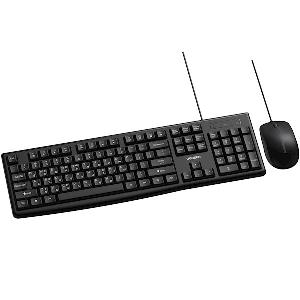 MK003,MU007 UGREEN Wired Keyboard and Mouse Combo, Georgian QWERTY, USB, 1.5m, Black (15097)