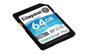 SDG3/64GB, Kingston 64GB SDXC Canvas Go Plus 170R C10 UHS-I U3 V30