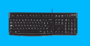 K120, Logitech Corded Keyboard 1.5m USB,  EN,  Black 920-002522 