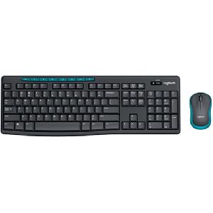 MK275, Logitech Wireless Keyboard +mouse USB Black & Blue 920-008535